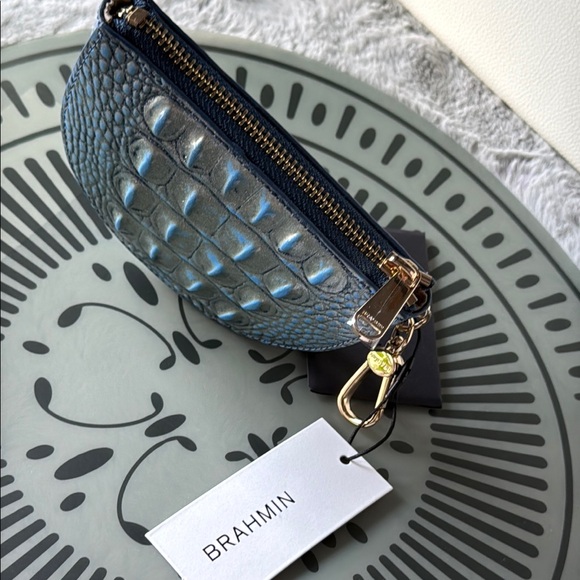 Brahmin Britt Serenity Ombré Melbourne Leather Crocodile Embossed Coin Pouch - Picture 4 of 10